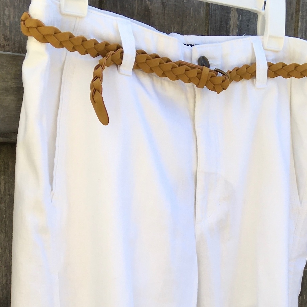 Linen Cotton Blend White Men's Trousers by Marc Anthony NEW